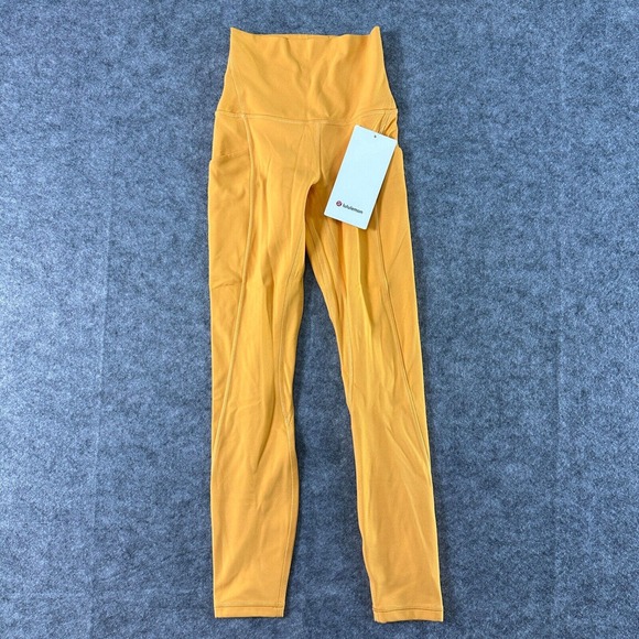 New Lululemon Leggings Size 0 Align High Rise Pant Pockets 25" MGDM Orange - Picture 2 of 9